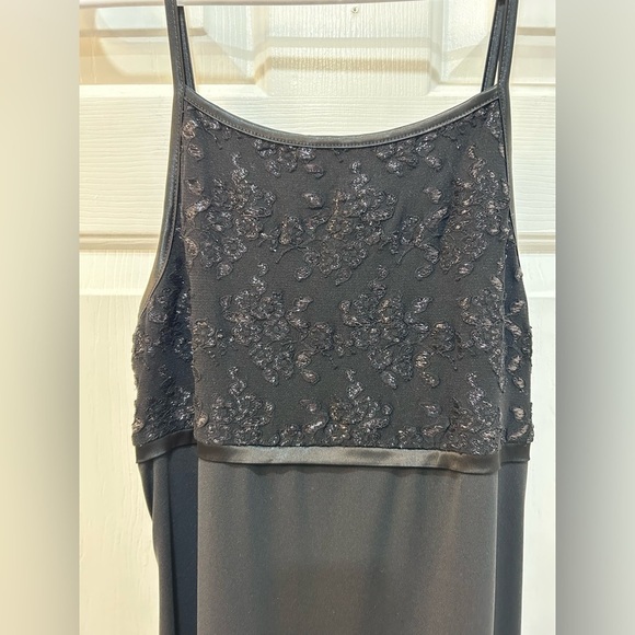 afortiori Sexy Black Dress Vintage Elegant LBD Sleeveless Sequin Bust Women Sz M - Picture 3 of 8